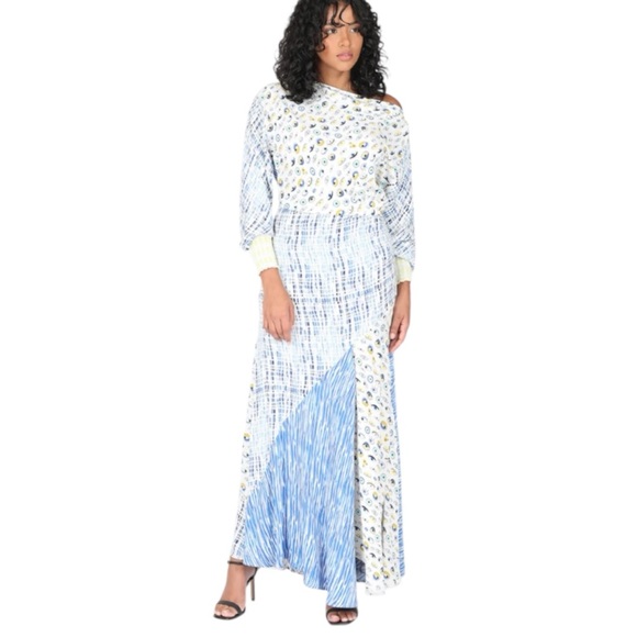 Conditions Apply Dresses & Skirts - Conditions Apply Yvelisse Eye Print Maxi Dress XXL Blue Abstract